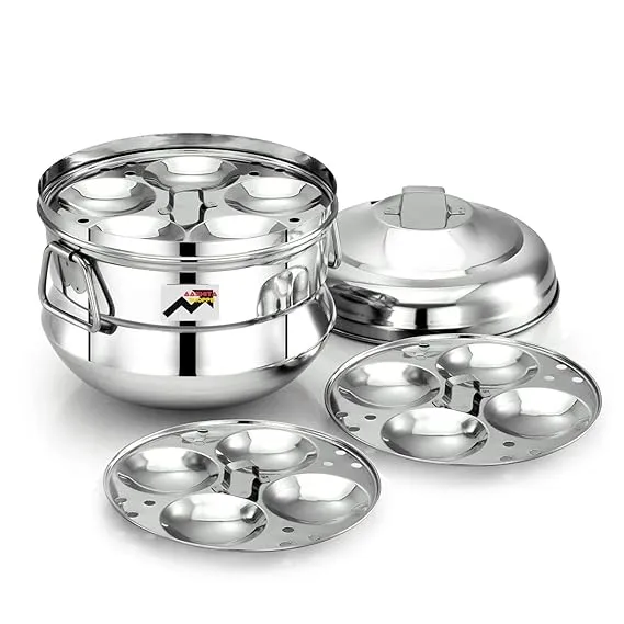 Stainless Steel Idli Cooker Idli Maker Makes 13 Idlis At Once Comes With 3 Plates